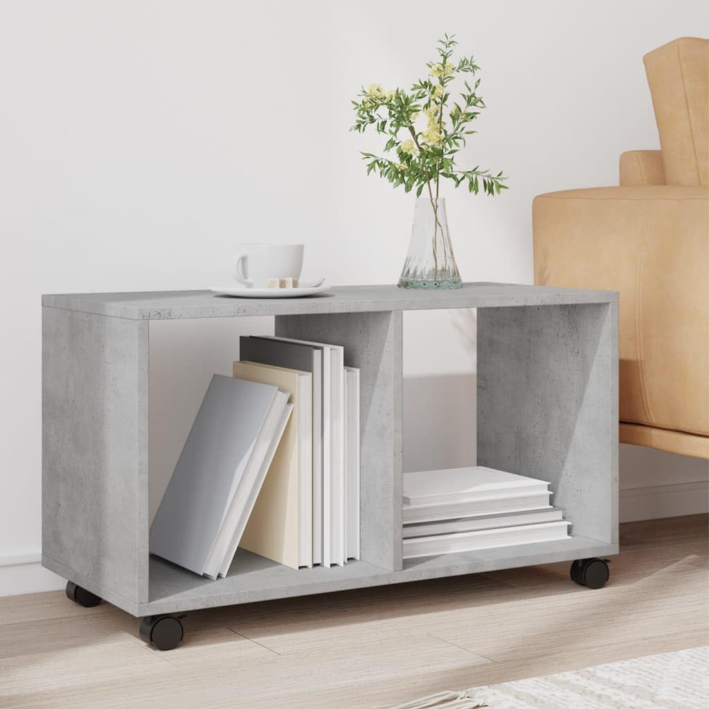 Mueble con ruedas gris cemento 72 x 33 x 42,5 cm de aglomerado