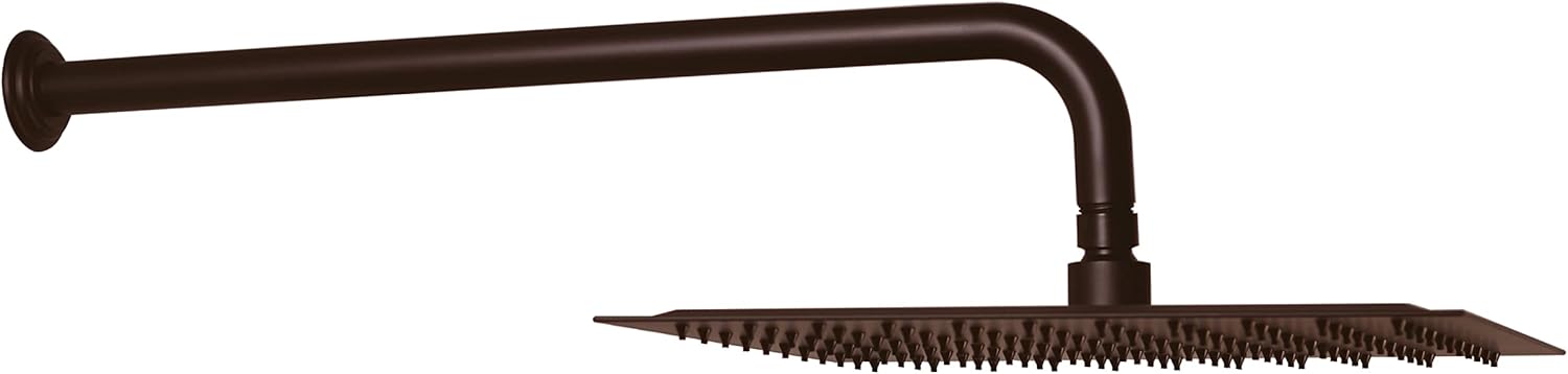 Westbrass 1/2" IPS x 19" 90-Degree Rain Shower Arm with Flange, Oil Rubbed Bronze, D3703-1-12