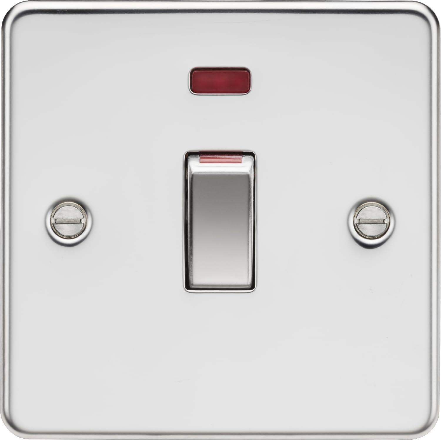 Knightsbridge 45A DP Switch with Neon (1G size) - Polished Chrome