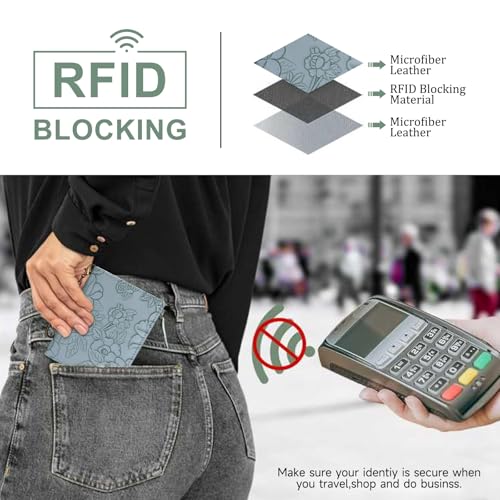 Image of FALAN MULE Small Wallets Woman Slim RFID Blocking Mini Credit Card Holder