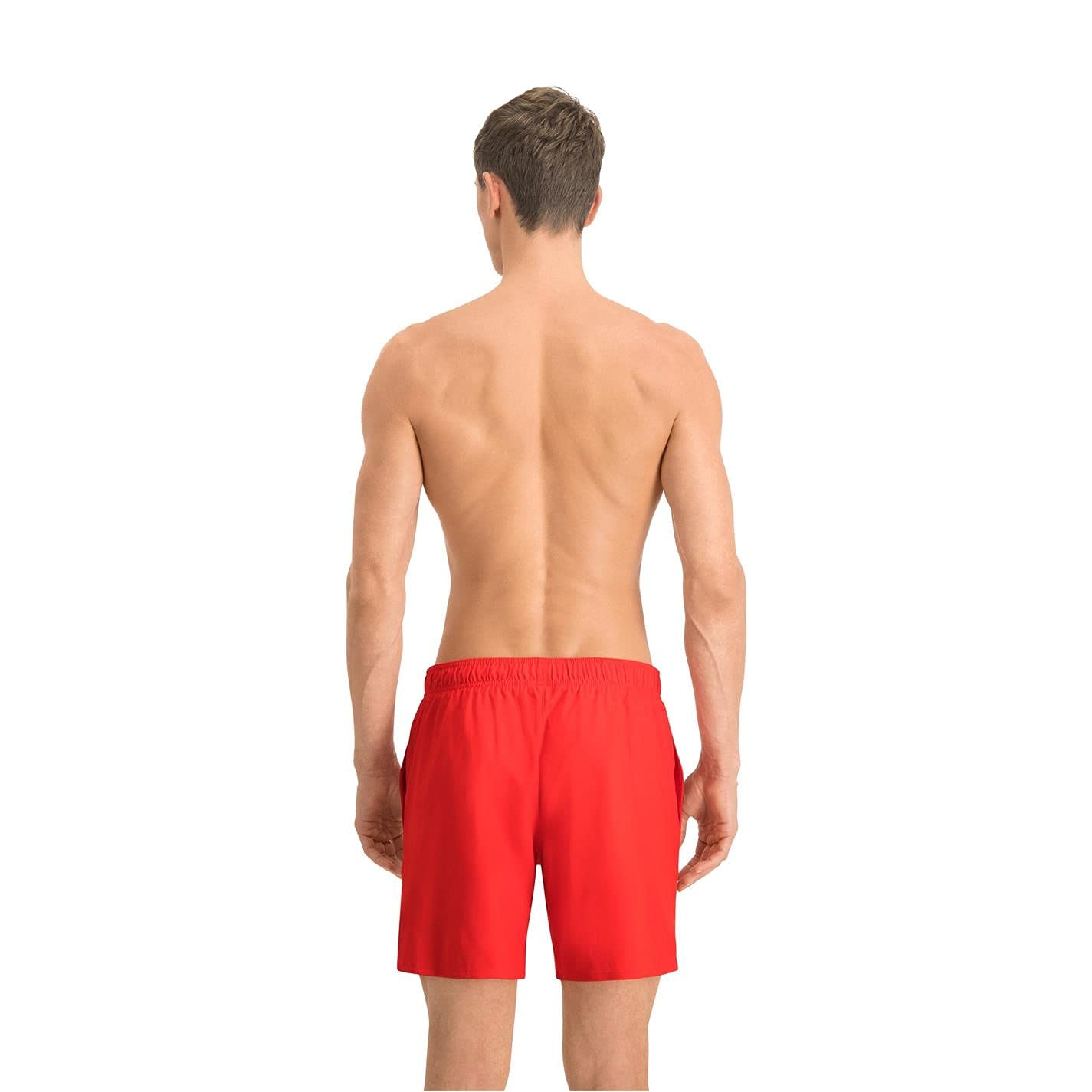 PUMA Men's Swim Mid Shorts Trunks, Red, XL