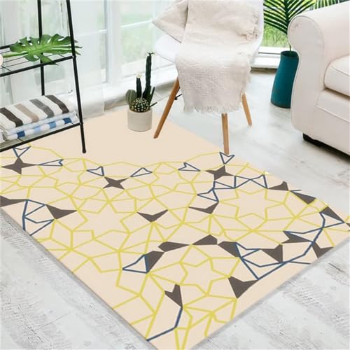 Alfombra infantil lavable de patrón abstracto triangular para suelo de habitación infantil 2