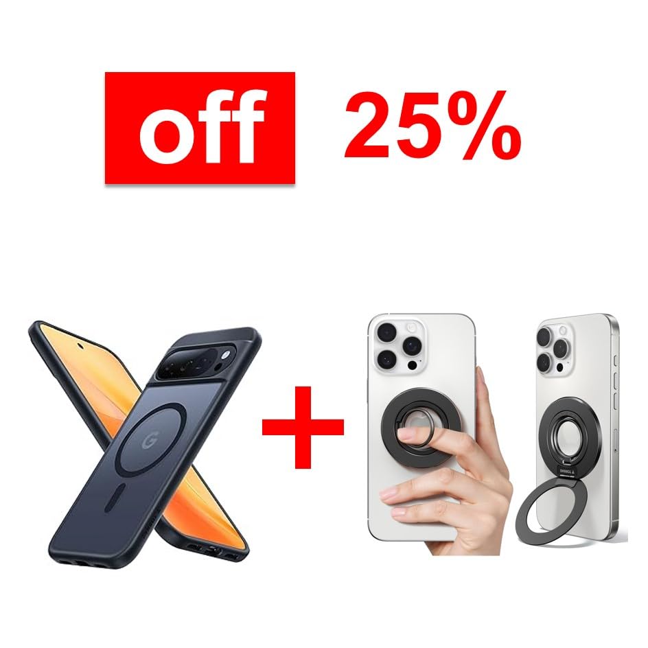 TORRAS Magnetic Phone Grip Ring Holder Kickstand & Case Magnetic