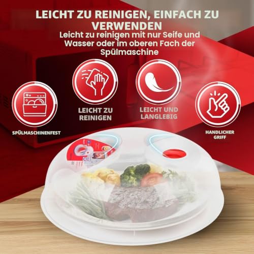 Flexzion Mikrowellenabdeckung transparente Mikrowellenabdeckhaube mit einstellbarem Dampfentlüftungsloch, BPA-freier… – Ansicht 4