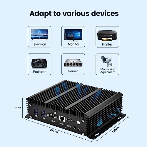Firewall Micro Appliance, 6 Port i225 2.5GbE LAN Fanless Mini PC Intel i5 8260U, 8GB DDR4 128GB SSD, 4*USB, HDMI, DB9-COM, RJ45 LAN, Gigabit Ethernet AES-NI, VPN Router, Openwrt, Wi-Fi Antennas – Bild 4