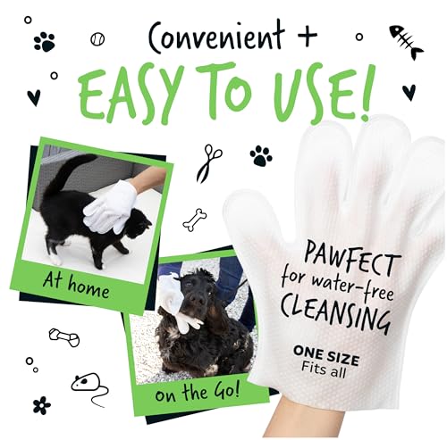 BUGALUGS Dog Glove Wipes, pet wipes for full body, eye wipes, ear wipes, bum & paws. 30 sensitive dog grooming glove wipes for dogs, puppy & cat grooming, One size fits all (Fragrance Free) - Image 5