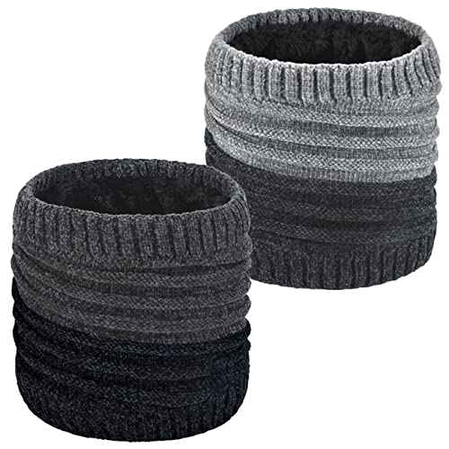 colornival Cache Cou Homme Tour de Cou Hiver Chauffant Écharpe Femme Foulard Homme Cache Cou Polaire Chaude Moto Ski, Modèle-1 Snood 2 pièces, Taille unique Cover