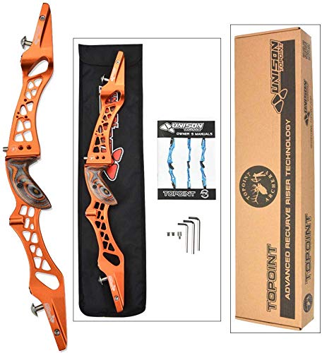 AMEYXGS Archery Recurve Bow Riser 25" ILF Aluminum Alloy Athletics Competition Bow Riser Wooden Bow Grip for Shooting Target Practice Right/Left Hand