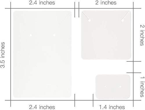 Miniatura 5 de Calculs Tarjetas de joyería para collares y aretes, soporte para tarjetas, tarjetas de papel en blanco de varios tamaños para aretes y collares de