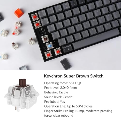 Image of Keychron K4 96% Layout 100 Keys Wireless Bluetooth 5.1 /Wired USB Mechanical Gaming Keyboard with Keychron Super Brown Switch White LED Backlight N-Key Rollover for Mac Windows PC-Version 2