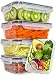 Food Storage Containers with Lids - Food Containers with Lids Plastic Containers with Lids [5 Pack, 30 Ounce] - Leak Proof Lunch Containers Plastic Storage Containers with Lids - Meal Prep Containers