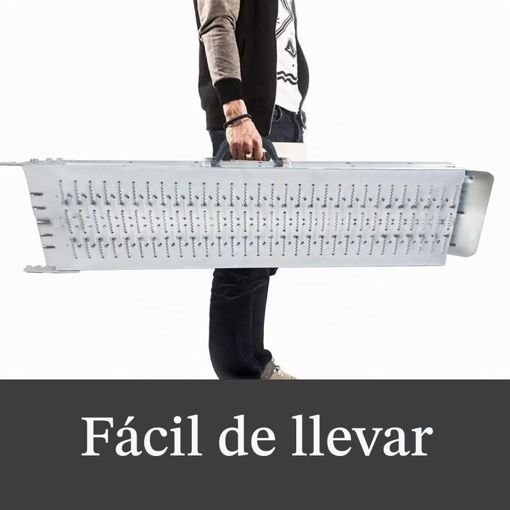 Uisebrt - Rampa de entrada de acero galvanizado para cargar motocicletas, remolques, caravanas, coches