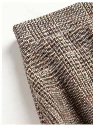 MakeMeChic Women's Plaid Skirt High Elastic Waist A Line Retro Flowy Long Skirts3