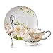 Panbado Juego de Tazas de Café de China de Hueso, 200ml, Taza de Café de Porcelana Blanca y Translúcida Vajilla de Té para Hogar, Oficina, Restaurante, Regalo para Cumpleaños, Festival - Rosa Clara