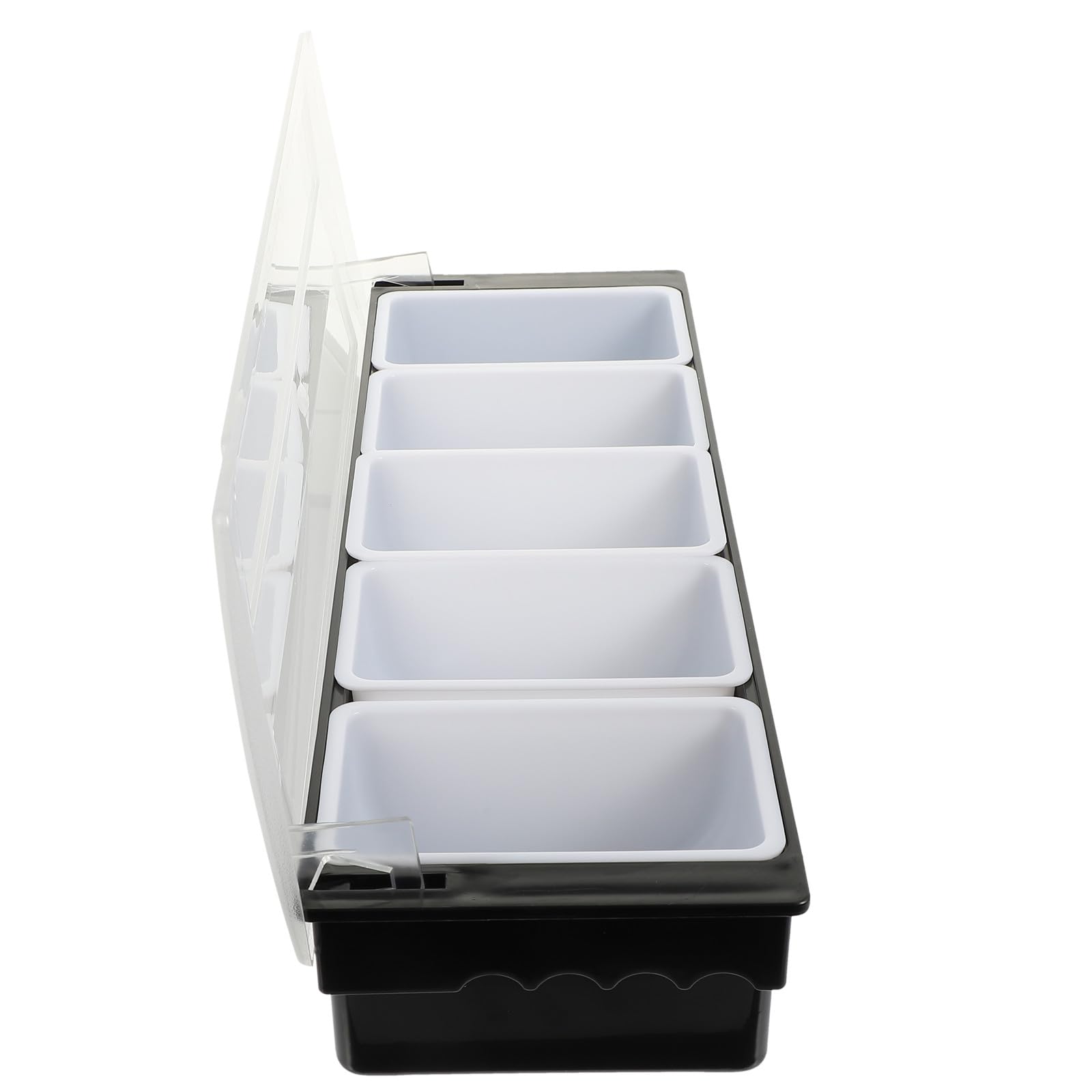 Toyvian Boîte à Collation Compartimentée Noire en Plastique 5 Compartiments pour Classer et Conserver les Snacks pour Buffet et Fête