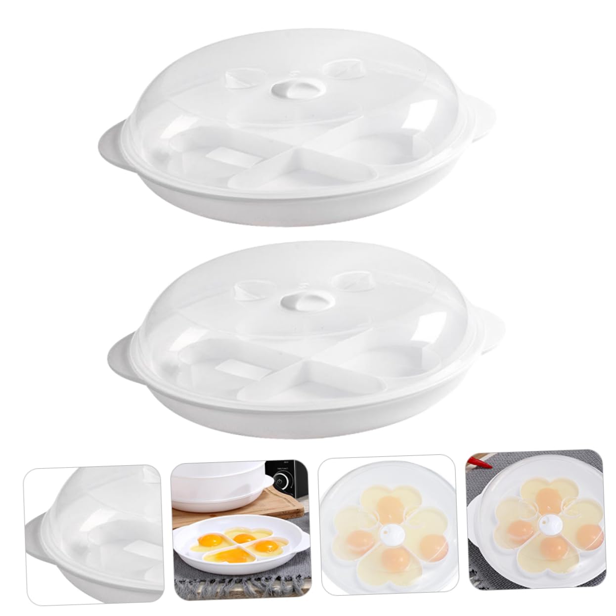 Cabilock 2pcs Microwave Egg Cooker Mold Material Easy to Use Egg Poacher for Delicious Breakfasts Family Friendly Kitchenware Multi Purpose