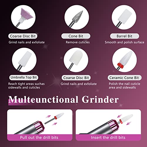 Cordless Electric Nail Drill, Portable Rechargeable Electric Nail Drill Machine For Acrylic Gel Nail And Nature Nail, Women Manicure Pedicure Polishing #TOP4