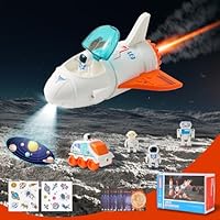 HILKKET Space Raketen Spielzeug für Kinder, Space Shuttle Modell mit Projektionslampe, Space Mission Raumschiff, STEM Luft Raumfahrt Baukasten Lernspielzeug für 3 4 5 6 7 8 9 Jahre