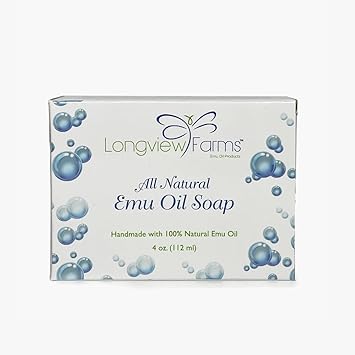 Longview Farms Emu Oil Soap - Gentle Cleansing Bars for Sensitive Skin - Soap Bars with Emu Oil and More for Smooth, Healthy Skin Colloidal Oatmeal