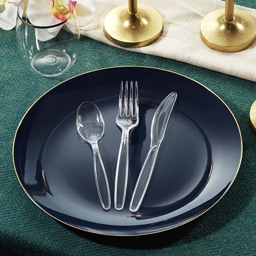 360 Count Plastic Silverware Set, 180 Forks, 180 Spoons, Heavy Duty BPA Free Disposable Cutlery Set, Premium Clear Plasticware for Party Supplies - Image 4