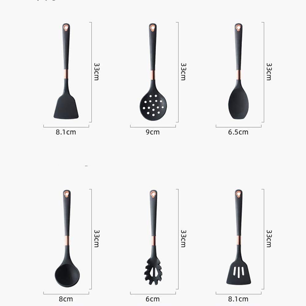 Juego de utensilios de cocina de silicona y acero inoxidable para utensilios de cocina antiadherentes, resistentes al calor y duraderas, ideal para chefs caseros y entusiastas de la repostería