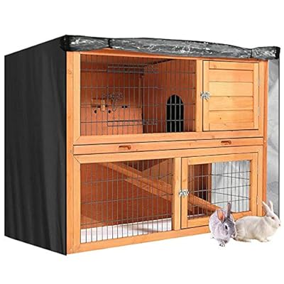 Buy J C Heavy Duty 420d Double Decker Rabbit Hutch Cover Windproof Waterproof Black Covers For Winter Rectangular Outdoor Bunny Cage Cover For Guinea Pig Cage No Hutch Online In Japan B08zk7vwgz