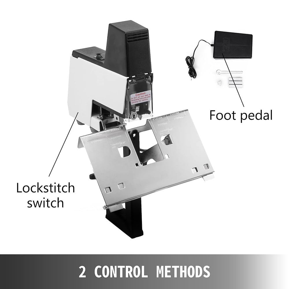 Agrafeuse électrique à selle avec interrupteur à pied de sécurité et clip de positionnement, 9 niveaux d'intensité, profondeur de reliure réglable 100 mm pour bureau maison
