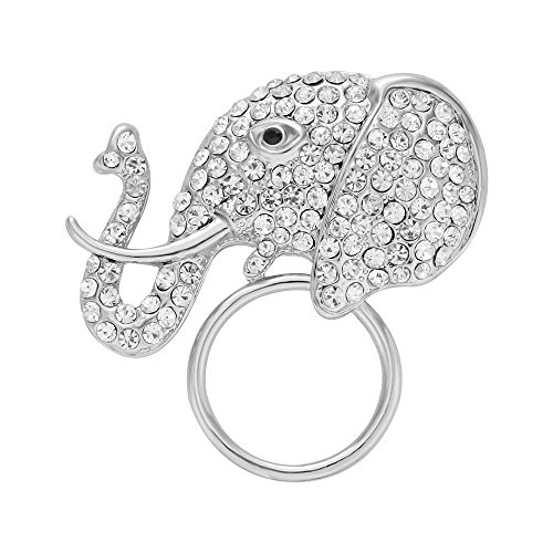 Image of Shining Full Crystal Elephant Magnetic Clip Magnetic Eyeglass Holder Brooch Clothes Jewelry