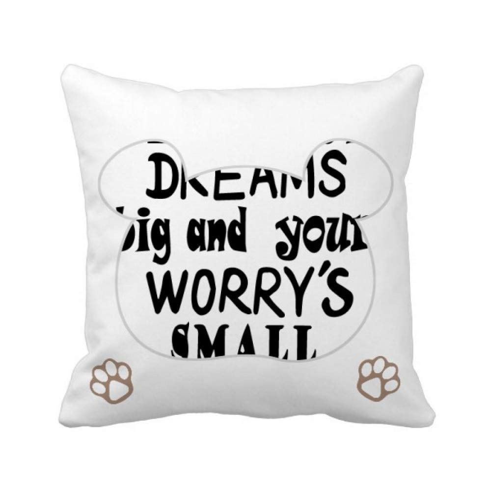 Housse de coussin Dream and Worry Bear message bien-être