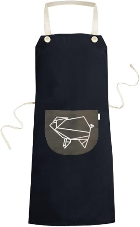 Amazon 抽象折り紙豚の幾何形状 料理のキッチンブラック可変ビブエプロンのポケットは 女性が男性のシェフ ギフト エプロン オンライン通販