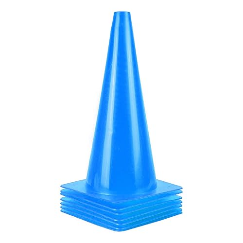 Miniatura 8 de Conos deportivos de entrenamiento de tráfico de 12 pulgadas, [paquete de 10] conos de seguridad azules, conos de baloncesto de fútbol para taladros,