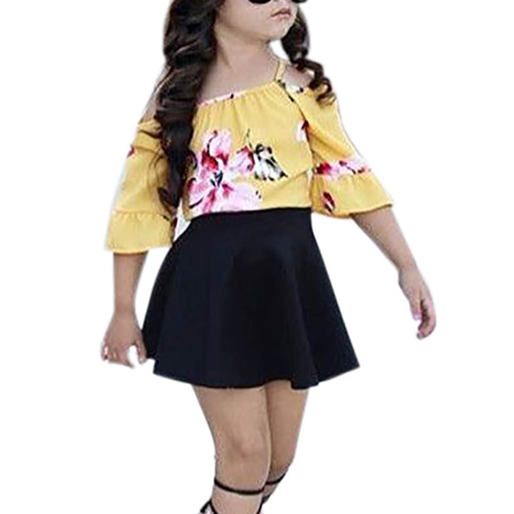 Shoulder Print Top Short Skirt 