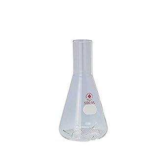 ACE GLASS 3891-25 Series Shake Flask, Plain Neck, 3 Side & 3 Bottom Deep Baffles, Long, 38 mm Cap Size, 3L Capacity