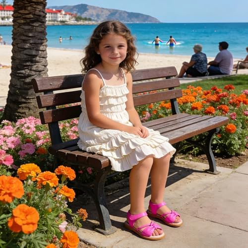 Image of Kiderence Toddler Girls Sandals Little Girls Kids Summer Shoes Toddler Sandals