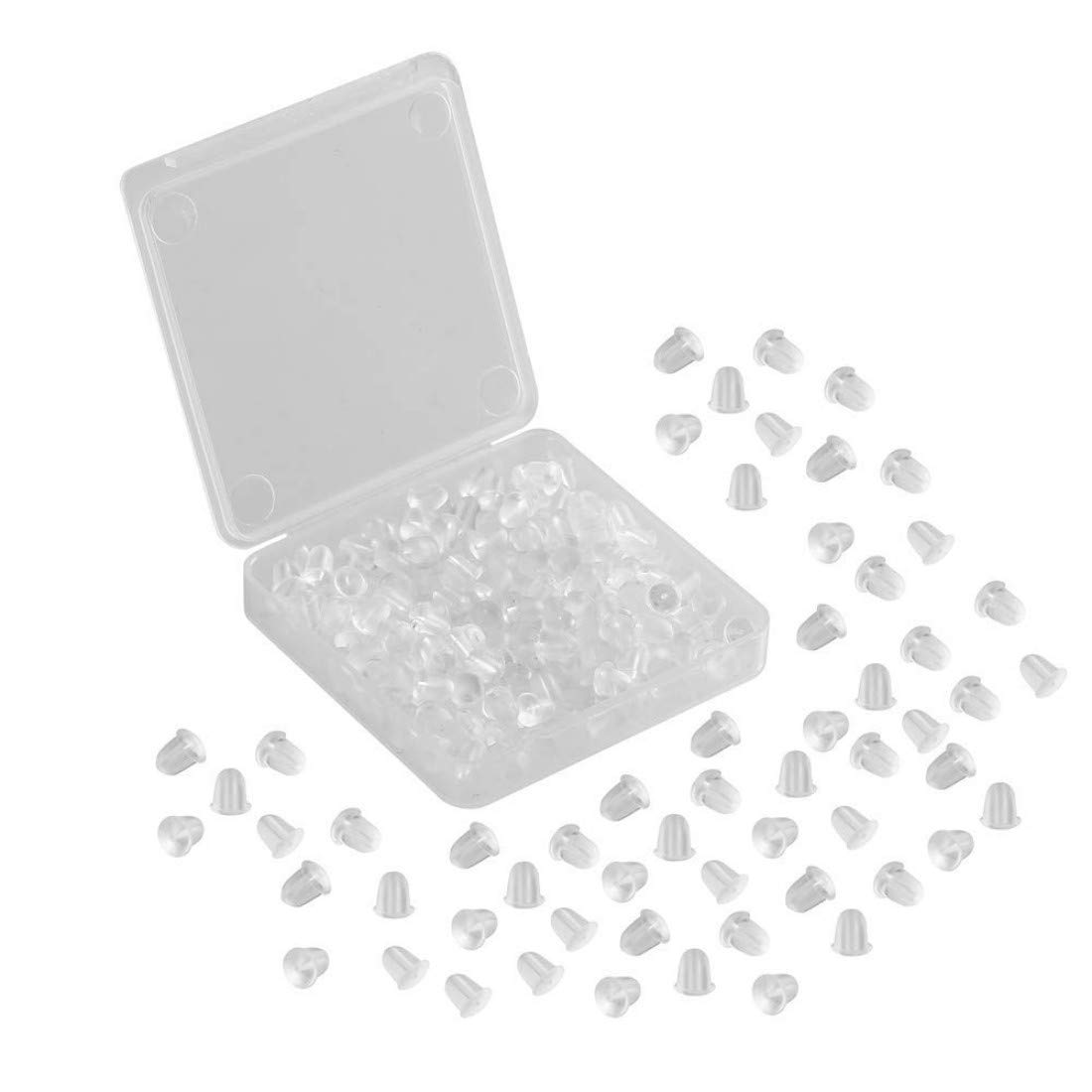 DIY Crafts Clear; Small, Pairs Bullet Clutch Earring Safety Backs with Pad (Clear (Clear; Small)