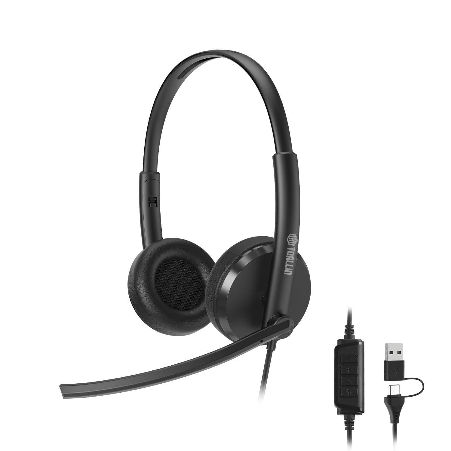 TOALLIN Wired Headset with Mic, Stereo USB Headphones with Noise-Canceling Microphone, Volume Control, One-Key Mute & Answer Calls, Works with PC, Laptop, Mac, Phone, Call Center and Office-image-31