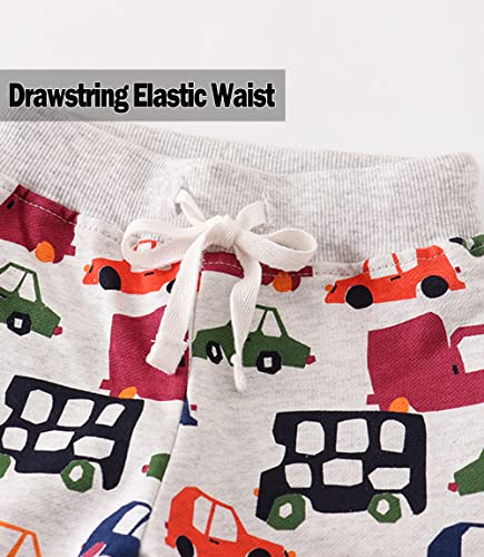 Tlaenson Boys Sweatpants, 2 Pack Cotton Toddler Boy Pants Drawstring Elastic Cartoon Robot Car Joggers Toddler Sweatpants For Kids, 6 Years #TOP3