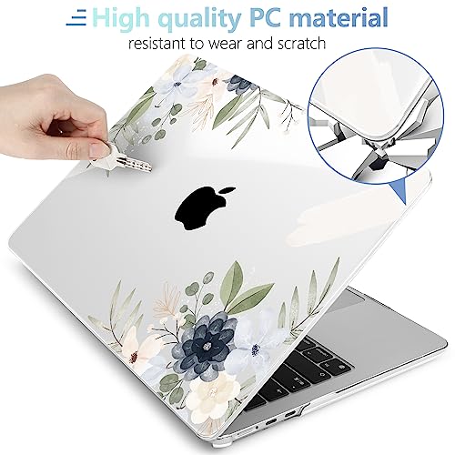 Image of MEEgoodo for M5 /M4 /M3 /M2 MacBook Air 15 inch Case 2026 2025 2024 2023, Case Fit Model (A3448 /A3241 /A3114 /A2941) for MacBook Air 15.3 inch, Vintage Floral
