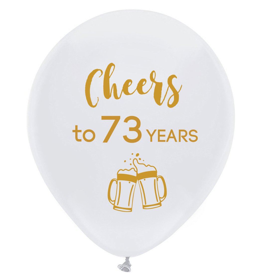 White cheers to 73 years latex balloons, 12inch (16pcs) 73th birthday decorations party supplies for man and woman