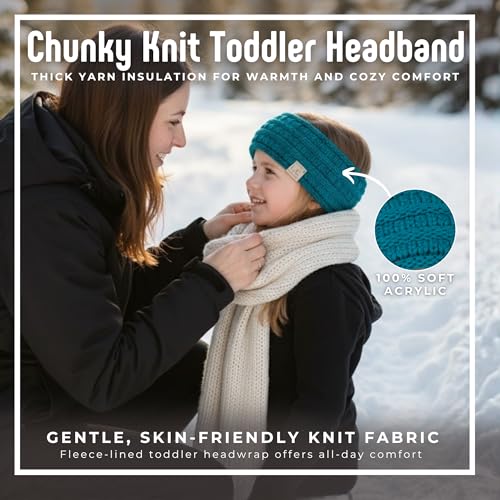 Image of Funky Junque EK32-21HWKIDS-46 Kids Headwrap Headband Ear Warmer - Teal