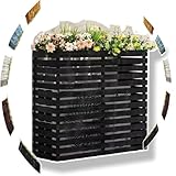 Dekorative Holz-Klimaanlagenabdeckung & Blumenständer, stilvoller Gitterzaun für Außengeräte,...