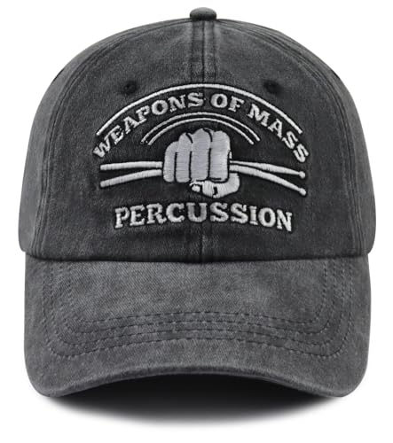 mukroiw Drummer Gifts for Men Women Percussion Baseball Cap Drum Accessories Hat for Dad Mom Fathers Mothers Day Birthday Gifts for Music Lovers Sis Bro Black