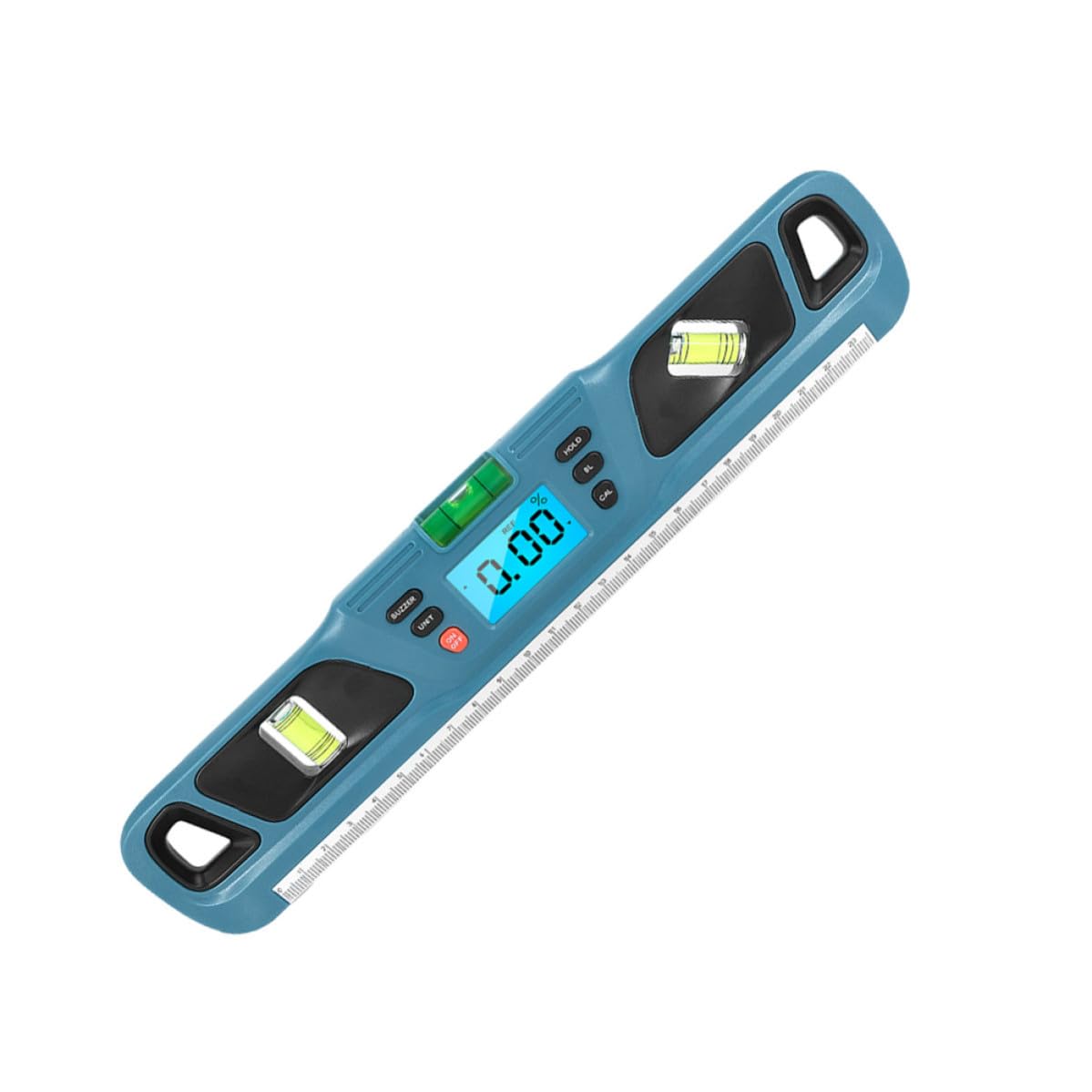 Levemolo Livella Righello Retroilluminata in Plastico Blu Precisione ±0.1°, Risoluzione 0.05°, Facile da Misurare per Misurazioni Industriali e Domestiche