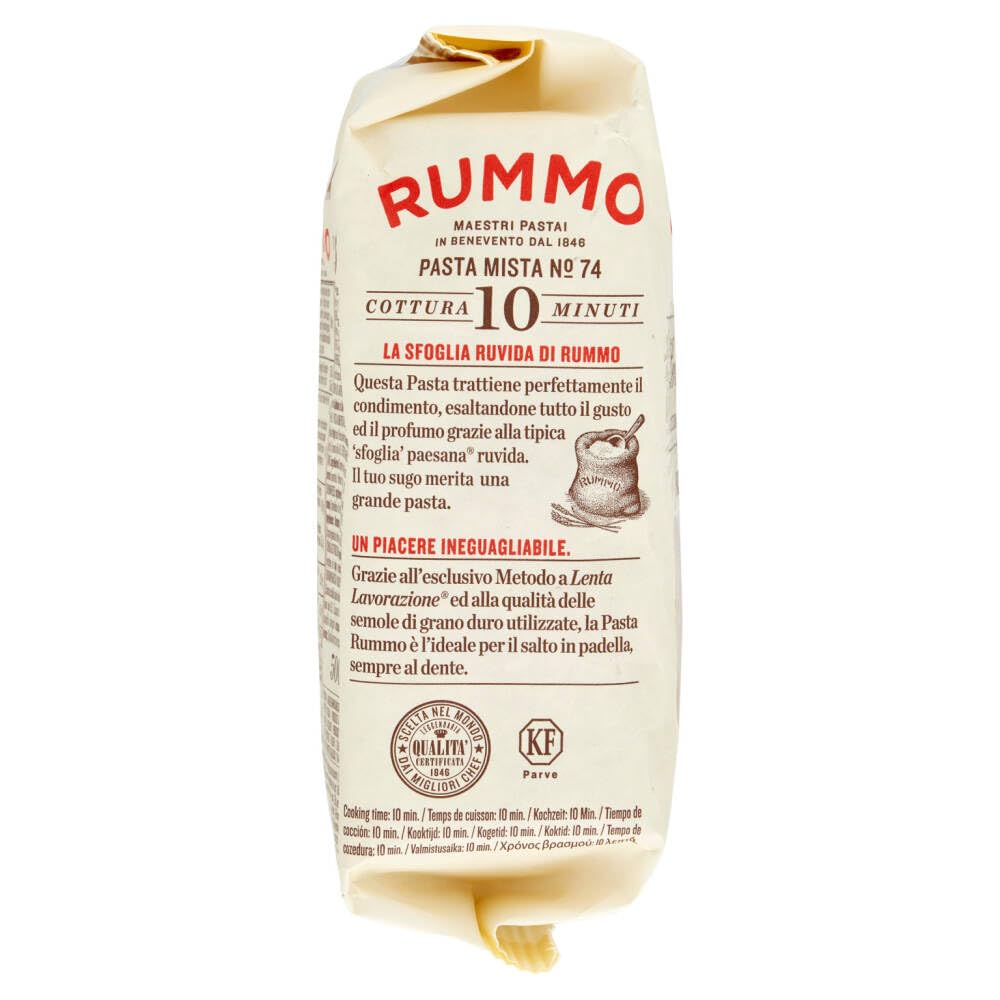 Rummo Pasta Mista N°74, pasta de trigo duro, pasta italiana 500 g + llavero Beni Culinari gratuito (32 unidades)
