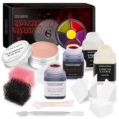 CHASPA Kit de maquillaje SFX de látex líquido de Halloween para e...