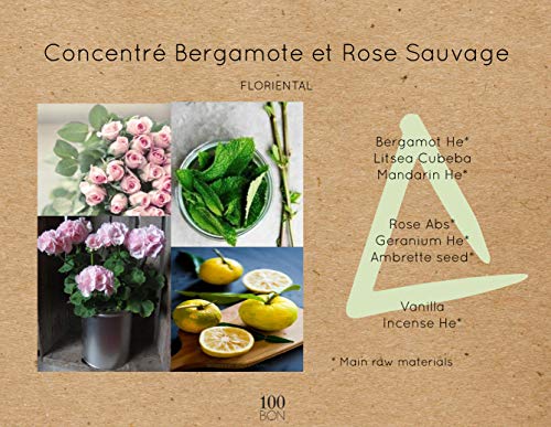 100Bon Bergamote & Rose Sauvage – Bergamot & Wild Rose Fragrance For Women&Men – Invigorating Organic Fragrance With Spicy, Citrus & Rose Water Fragrance - 100% Concentrate Fragrance Spray, 1.7 Fl Oz #TOP4
