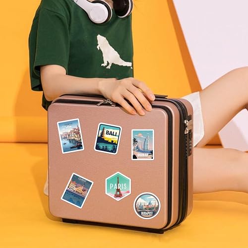 beatri world travel stickers 50pcs waterproof vinyl travel map stickers for suitcase bicycle laptop water bottle notebooks journaling scrapbooking world travel stickers