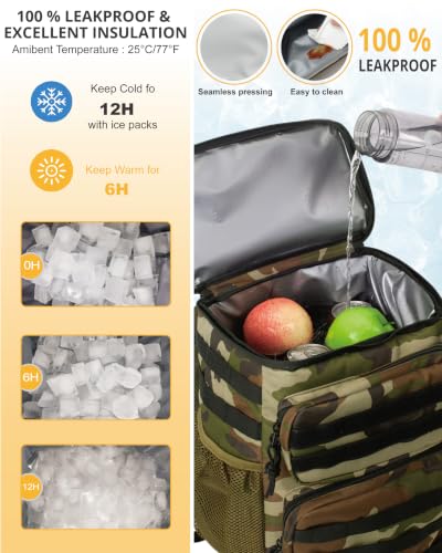 Image of Tactical Backpack Cooler for Men,25L Insulated Lunch Ice Chest for Work
