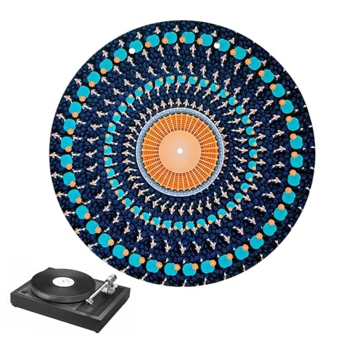 Platine Vinyle à Illusion d'optique, Tapis de Disque Vinyle de qualité supérieure, Tapis de Platine zootrope animé, décoration de Tourne-Disque, pour Les Amateurs de Musique, Les collectionneurs