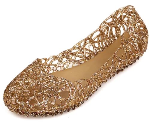 Image of Women's Jelly Sandals Ballet Shoes Slip On Flats Hollow Out Loafers